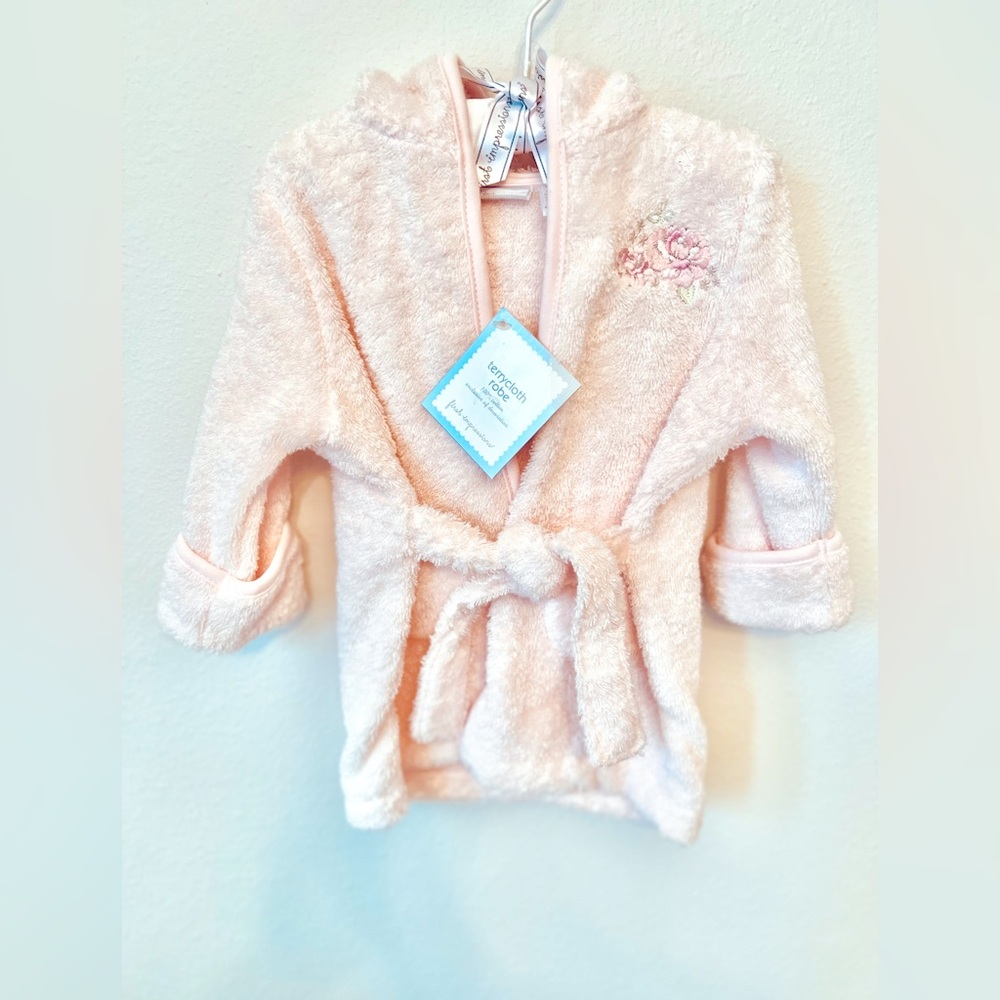 First Impressions Pink Terry Cloth Baby Bathrobe